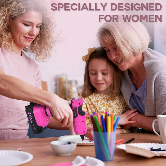 Thinklearn Pink 20V Cordless Hot Glue Gun Set-TL1011