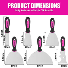 Thinklearn Pink Putty Knife Set, Drywall Tools-TL1026