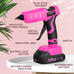 Thinklearn Pink 20V Cordless Hot Glue Gun Set-TL1011
