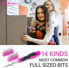 Thinklearn 64 Pcs Pink Power Drill Tool Kit-TL1057