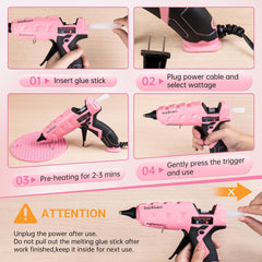 Thinklearn Pink Heavy Duty Large Glue Gun Kit-TL1080