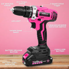 Thinklearn 20V Pink Cordless Drill Set -TL1078