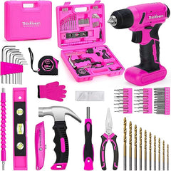 Thinklearn 64 Pcs Pink Power Drill Tool Kit-TL1057
