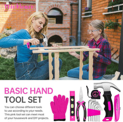 Thinklearn 64 Pcs Pink Power Drill Tool Kit-TL1057