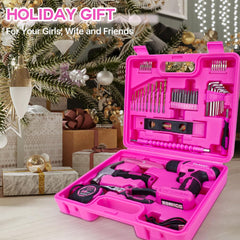 Thinklearn 64 Pcs Pink Power Drill Tool Kit-TL1057