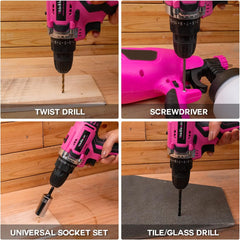 Thinklearn Pink 20V Cordless Drill Set -TL1018