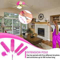 Thinklearn pink Feather Dusters with Extension Pole-TL1015