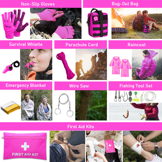 ThinkLearn Pink Survival Kits with First Aid Kit-TL0009