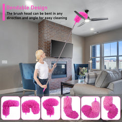 Thinklearn pink Feather Dusters with Extension Pole-TL1015