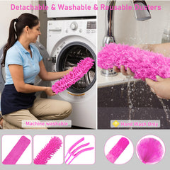 Thinklearn pink Feather Dusters with Extension Pole-TL1015