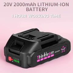 ThinkLearn Pink 20V Cordless Hot Glue Gun Set-TL1011