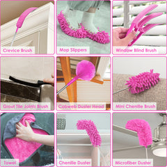 Thinklearn pink Feather Dusters with Extension Pole-TL1015