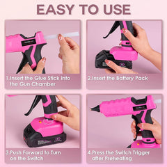 ThinkLearn Pink 20V Cordless Hot Glue Gun Set-TL1011