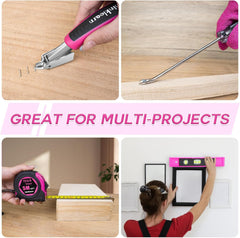 Thinklearn 7PCS 2 in 1 Pink Electric Staple Gun-TL1056