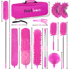 Thinklearn pink Feather Dusters with Extension Pole-TL1015