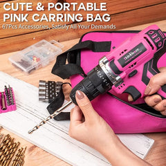 Thinklearn Pink 20V Cordless Drill Set -TL1018