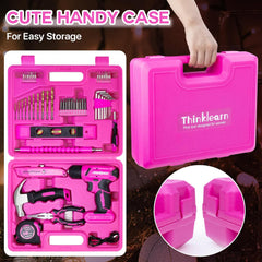 Thinklearn 64 Pcs Pink Power Drill Tool Kit-TL1057