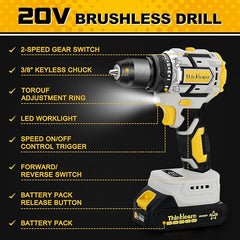 Thinklearn 20V Brushless Drill Set-TL1085