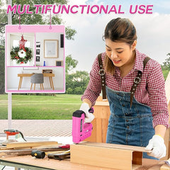 Thinklearn 7PCS 2 in 1 Pink Electric Staple Gun-TL1056