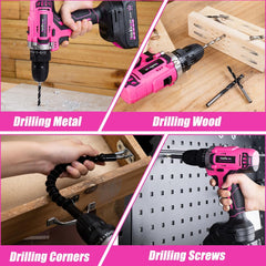 Thinklearn 20V Pink Cordless Drill Set -TL1078