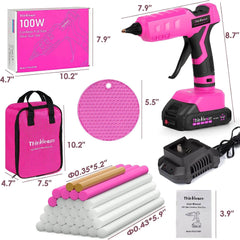 ThinkLearn Pink 20V Cordless Hot Glue Gun Set-TL1011